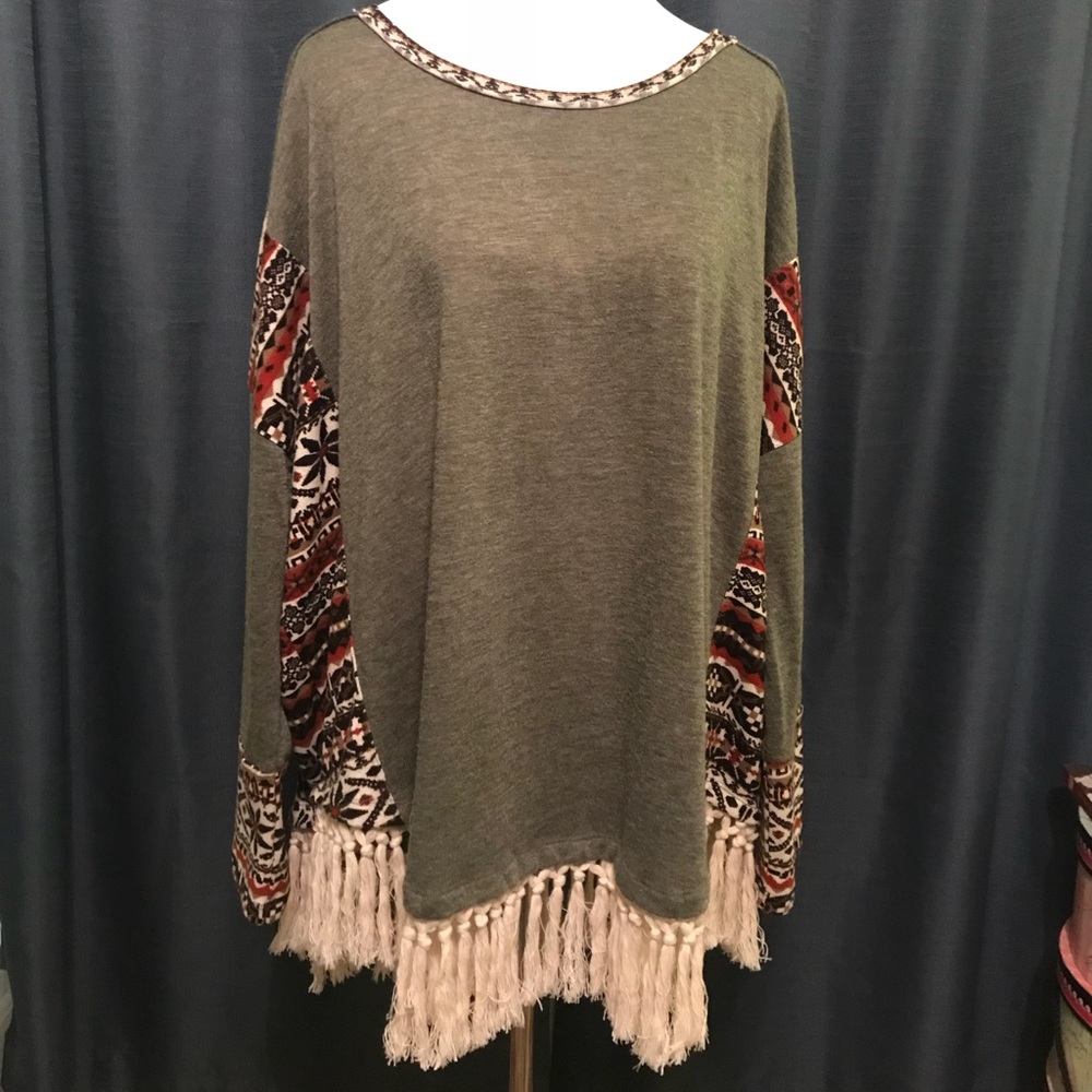Tunic with fringe